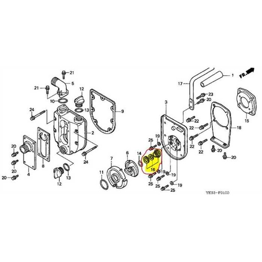 [78130-YE9-003] Ensemble joint mécanique HONDA WX10, 78130YE9003, 78130-YE9-505, 78130YE9013, 78130-YE9-013, 78130YE9505