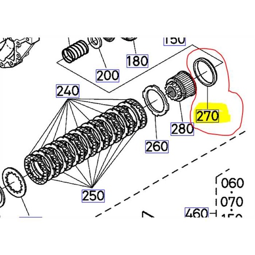 [K1253-14762] Entretoise épaisseur multidisques KUBOTA GR2100, K125314762, K1253-1476-2