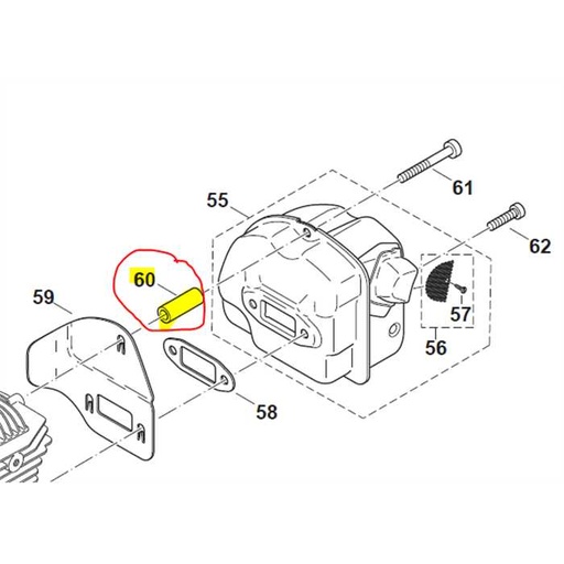 [038.174.030] Entretoise échappement Dolmar PS6400 - PS7300 - PS7900, 038174030, 038.174.030