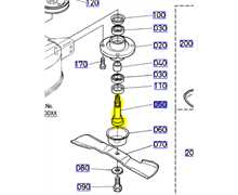[K5221-71222] Axe de lame gauche KUBOTA G18-G21-GR2100, K522171222, K5221-7122-2, K5221-7122-0, K5221-71220, K522171220