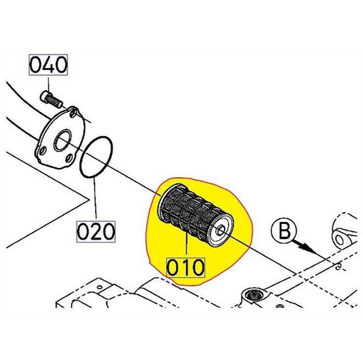 [3J080-22810] Filtre aspiration hydraulique KUBOTA série M7, 3J08022810, 3J080-2281-0