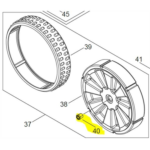 [YB-002-00000] Fixation de roue autoserrant Belrobotics, YB-002-00000