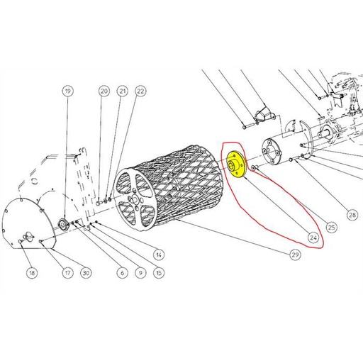 [BA 281 504 503] Flasque de roue entrainement de herse M12x1.5 diametre 32 ELIET GZC BA281504503, BA281504503