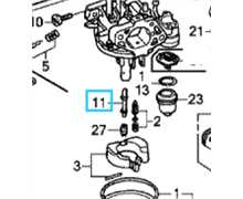 [16166-ZE9-W01] Gigleur 2 eme partie moteur HONDA GX, 16166-ZE9-W01