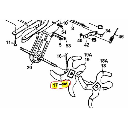 [714-0149B] goupille fendue 1/2 axe de fraise MTD t390, 7140149B, 714-0149B