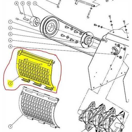 [MPA 01 073 160] Grille de calibrage supérieure ELIET SuperProf MPA01073160, MPA01073160, MPA01 073 160