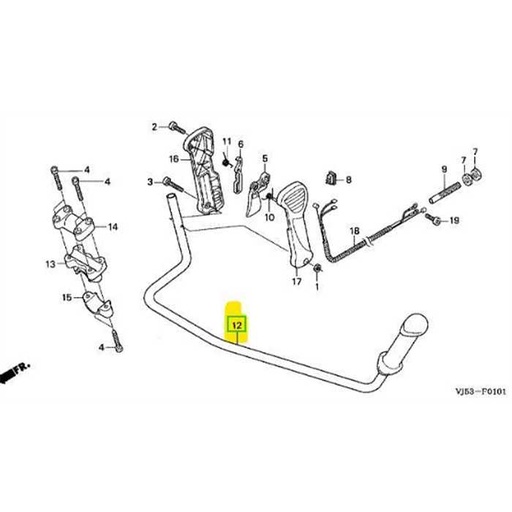 [80085-VJ5-013] Guidon de poignée de gaz UMK431 umk425 avant 2008 25MM- plus livrable -, 80085-VJ5-013