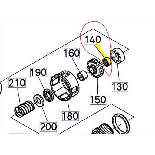 [K1253-14510] Entretoise pignon de transmission KUBOTA GR1600-GR2100, K125314510, K1253-1451-0