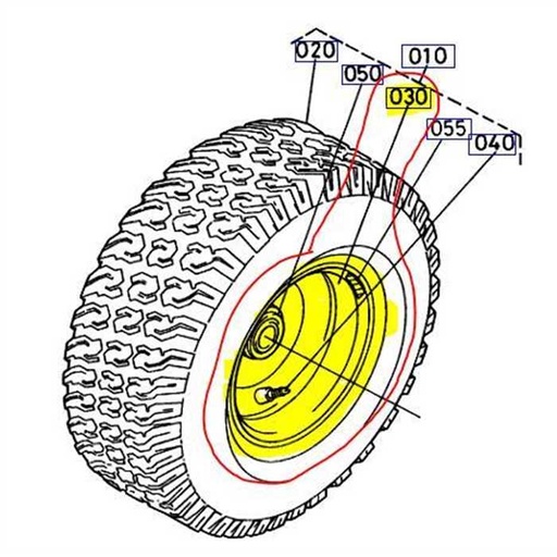 [66120-56430] Jante avant seule KUBOTA G1700-G21, 6612056430, 66120-5643-0