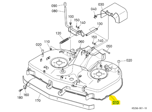 [K5256-71022] Plateau de coupe nu Kubota Gr1600RCK42GREU-2, K5256-71022, K525671022, K5256-7102-2