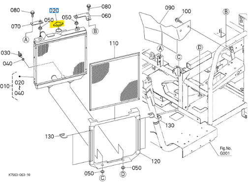 [17580-16060] Bouchon de radiateur Kubota RTV900, 17580-16060, 1758016060, 17580-1606-0