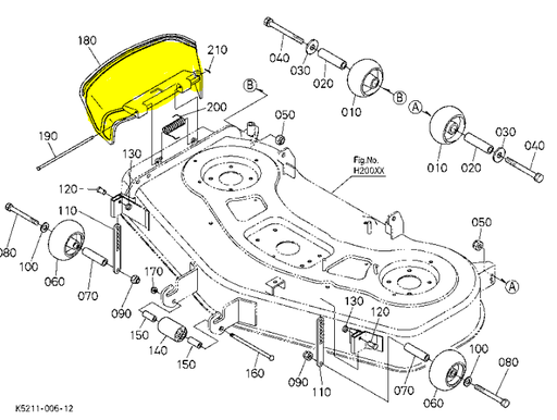 [K5617-47110] Déflecteur éjection latérale herbe KUBOTA RCK54 gr2120s, K5617-47110, K561747110