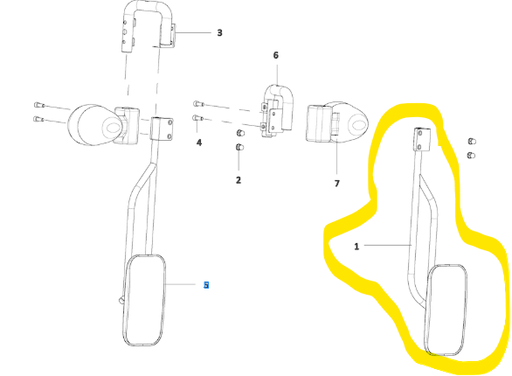 [D11177900AB.9] Rétroviseur droit Kubota EK1-261 D11177900AB.9