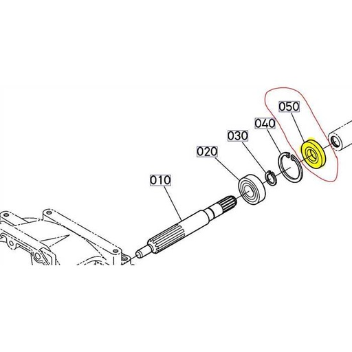 [09500-20477] Bourrage arbre embrayage KUBOTA série B, 0950020477, 09500-2047-7