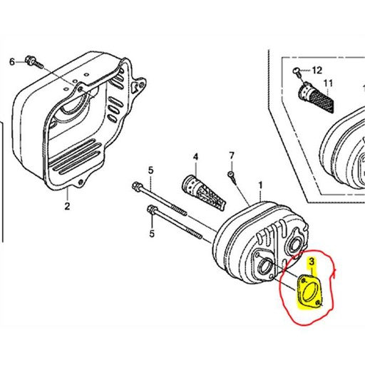 [18381-ZL8-305] Joint pot échappement HONDA HRB - HRD - HRX, 18381ZL8305, 18381-ZL8-305