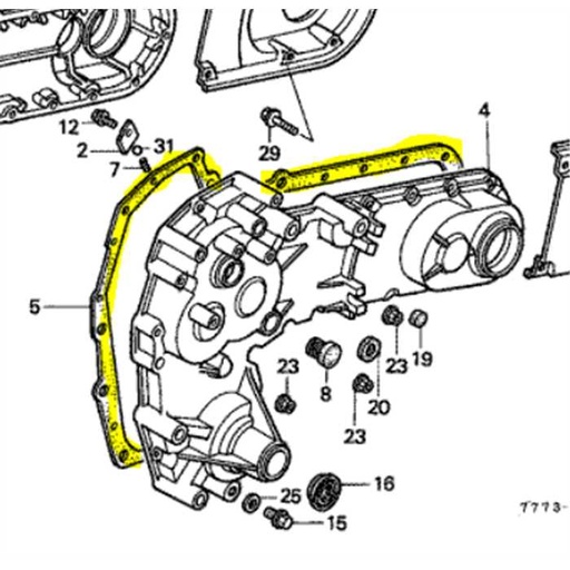 [21281-777-000] Joint de carter de boite HONDA fr750, 21281777000, 21281-777-000