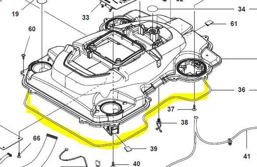 [5748747-05] Joint châssis Husqvarna 330x-430x 1x, 574874705, 5400010