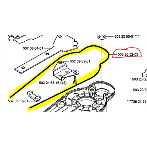 [5032632-03] Joint carter de renvoi taille-haies Husqvarna 326HS**-325hd**, 503263203, 5032632.03