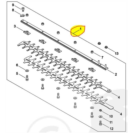 [X041-000510] Kit lamier complet accessoire taille-haie Shindaiwa sba-ah2422lw, X041000510, X041-000510