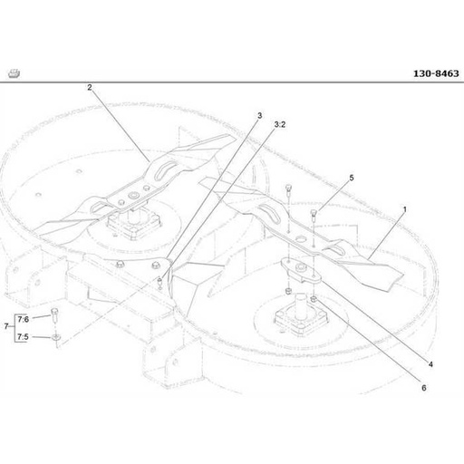 [130-8463] kit mulching toro 122cm pour tondeuse toro 74311te 8000, 1308463, 130-8463