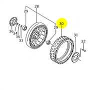 [2500-326-006-00] Bandage de roue arrière ISEKI SW521 - 9" x 2", 250032600600, 2500-326-006-00