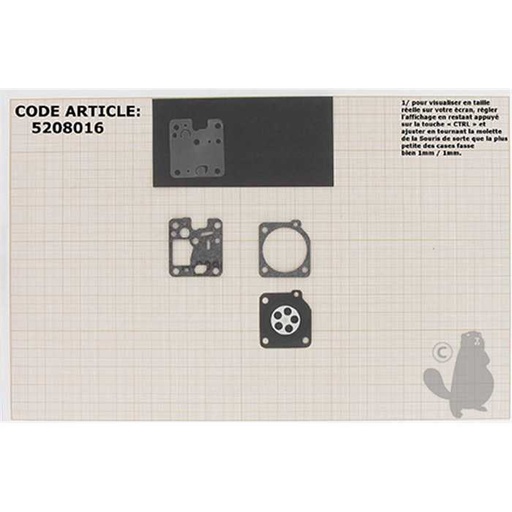 [GND-52.] Kit membranes et joints carburateur adaptable ECHO ES-231 PB-231. Remplace origine GND-52., 520-8016, 5208016