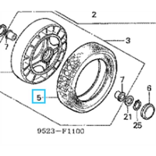 [42751-952-000] Bandage de roue avant 7" HONDA HR21 HR21-5, 42751952000, 42751-952-000, 2830-86311