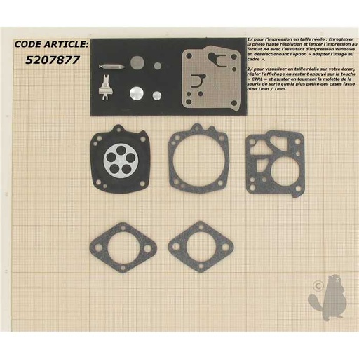 [RK-27HS] Kit réparation adaptable pour carburateur HS monté sur ECHO GT2400 SRM3000 3550 3800 DOLMAR 116 , 5207877, 520-7877