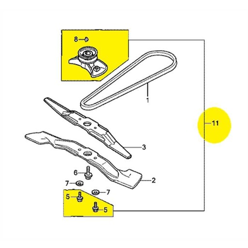 [06726-VE1-305] Kit support de lame avec vis et clavette HONDA HRX537 tde, 06726VE1305, 06726-VE1-305