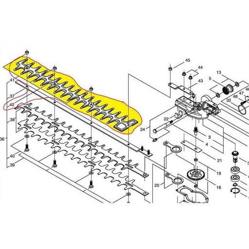 [X431-000080] Peigne de protection de lame Shindaiwa multifonction AHS-2422, 68122-62320, X431000080, 6812262320