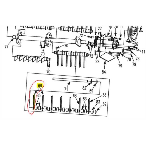 [MZK01035R203002L] Lame de scarificateur GTM GTV500 a la pièce, 01035R203002L, MZK01035R203002L