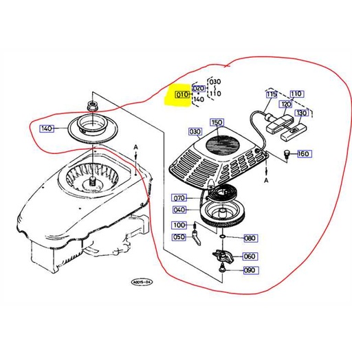 [12682-61010] Lanceur complet KUBOTA W5019-W5021, 1268261010, 12682-6101-0