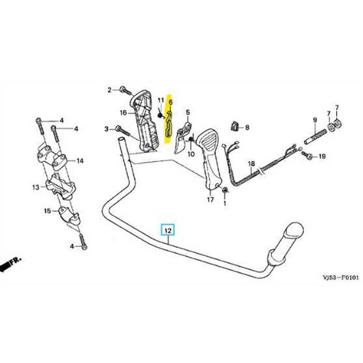 [80022-VJ5-003] Levier verrou commande gaz, 80022-VJ5-003