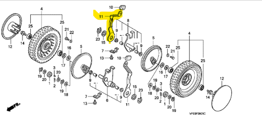 [42961-VF0-000] Levier réglage hauteur de coupe roue arrière HRD-HRH536, 42961-VF0-000