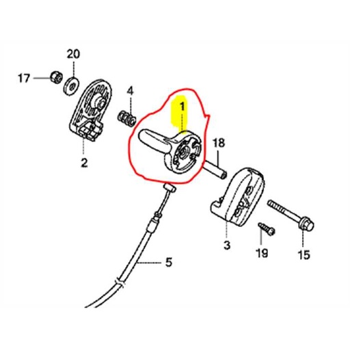 [17851-VL0-B00] Levier de gaz HONDA HRX537, 17851-VL0-B00