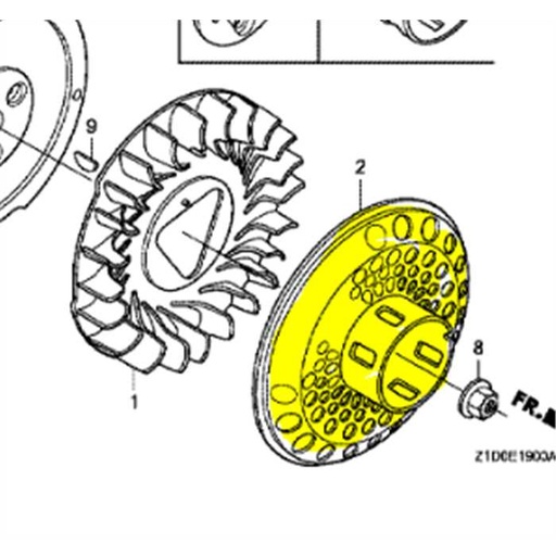 [28450-ZE2-W11] Moyeu de lanceur HONDA GX240 GX270, 28450-ZE2-W11