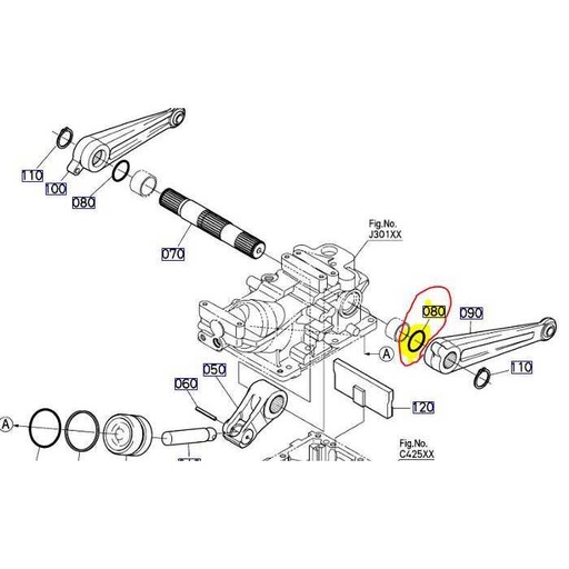 [37410-36340] O-Ring bras de relevage supérieur KUBOTA B, 3741036340, 37410-3634-0