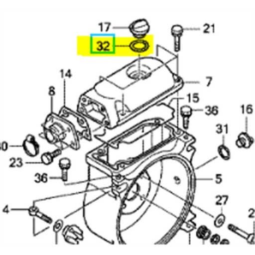 [91352-YG0-003] O-ring bouchon pompe a eau WT20x, 91352-YG0-003