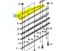 [72571-VJ8-C01] Palette déflecteur herbe hhh25s HONDA 75cm, 72571-VJ8-C01
