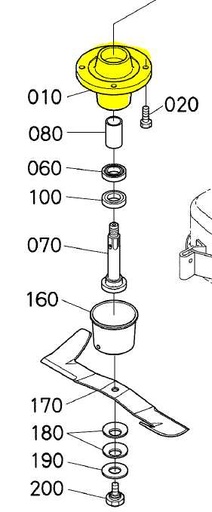 [K5617-34510] Palier de lame nu KUBOTA GR1600, K5617-34510, K561734510