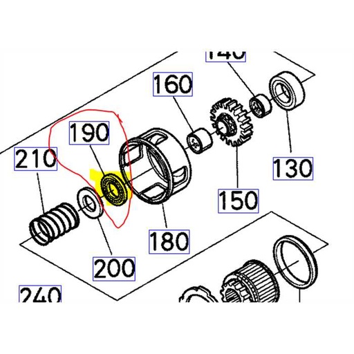 [K3311-25280] Palier de butée transmission prise de force KUBOTA GR2100, K331125280, K3311-2528-0