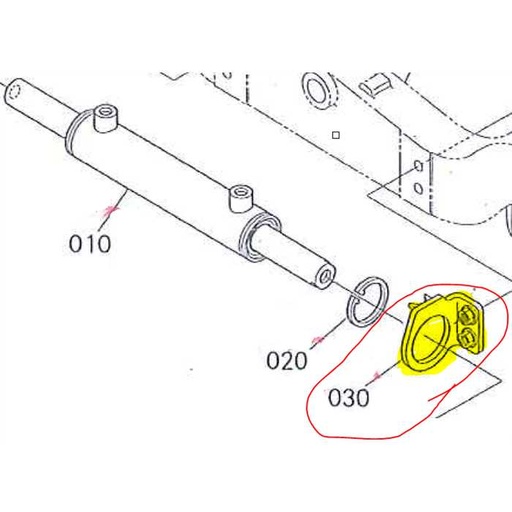 [K2063-16623] Patte support cylindre de direction côté gauche KUBOTA G23, K206316623, K2063-1662-3, K2063-1662-4, K2063-16624