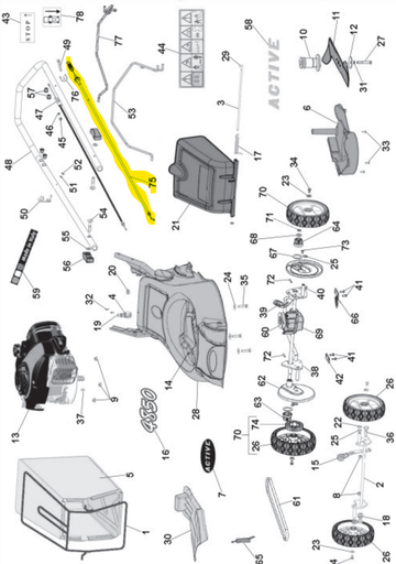 [AC-P5010186] Câble de traction ACTIVE 4250-4850, P5010186, ACP5010186, 0P5010186