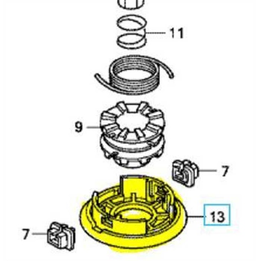 [72566-VL6-P31] Couvercle de tete nylon débroussailleuse HONDA umk425 umk435, 72566-VL6-P31