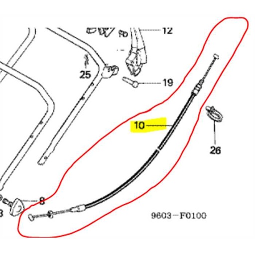 [54530-960-000] Cable de rotostop HONDA HR21-5 - obsolete , 54530-960-000