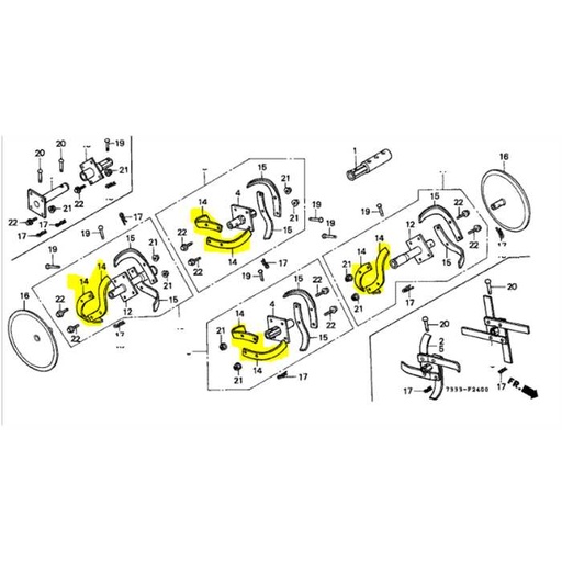 [72461-733-000] Lame a de rotor HONDA F360, 72461-733-000