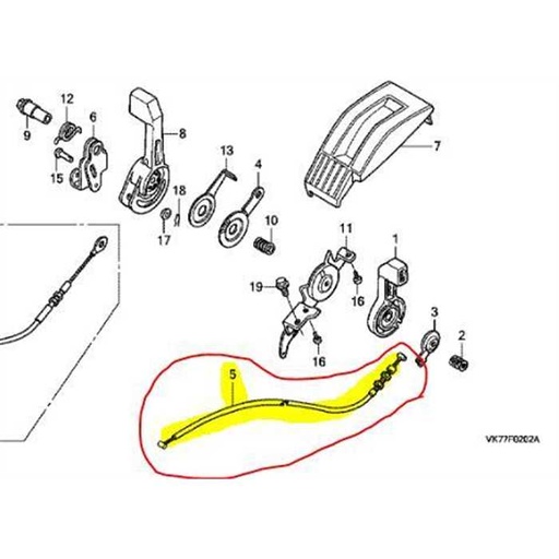 [17910-VK8-J51] Cable de gaz HONDA HRX476 CHY, 17910VK8J51, 17910-VK8-J51