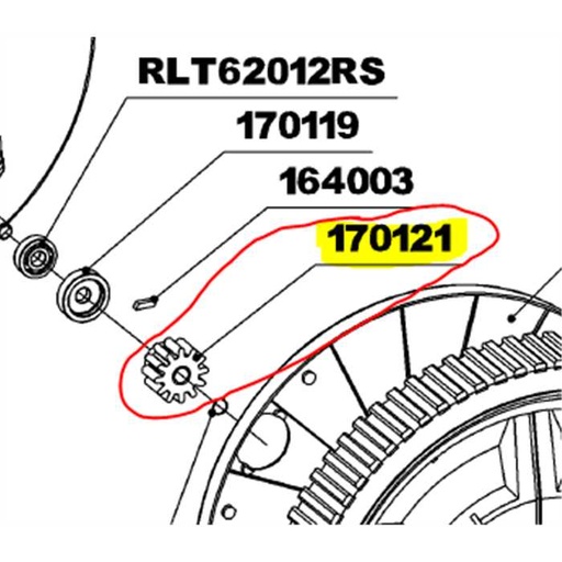 [170121] Pignon de traction gauche Roques et Lecoeur rl207, 0306050085, RL0306050085, 170121, RL170121