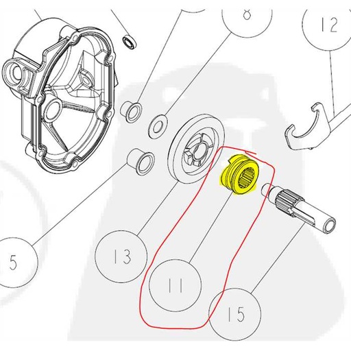 [80-1020-119-10] Pignon crabot de boîte OREC GR536, 80-1020-119-10, 80102011910, OR80102011910