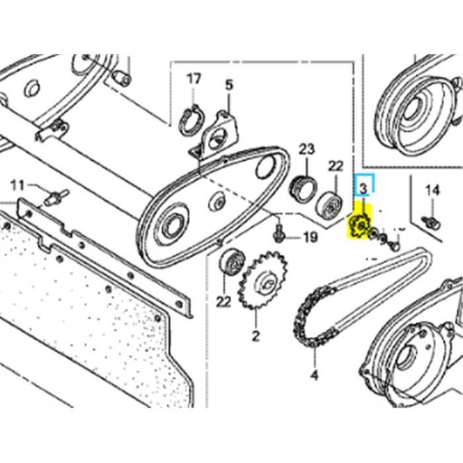 [23711-VA6-003] Pignon commande de transmission UM21-UM2160-UM536, 23711-VA6-003